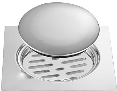 Set di scarico per doccia da 90 mm, piletta piatta, sifone per doccia con sifone antiodore, filtro per capelli, piatto doccia 15 x 15 cm, quadrato lucido, 1 pezzo in silicone, set completo di 3 pezzi