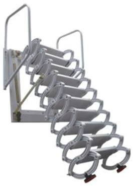 Scala Retrattile Manuale per soffitta - Scala telescopica salvaspazio per soppalco, Montaggio a Parete per Un Facile Accesso in casa, Ideale per Piccoli spazi, Resistente