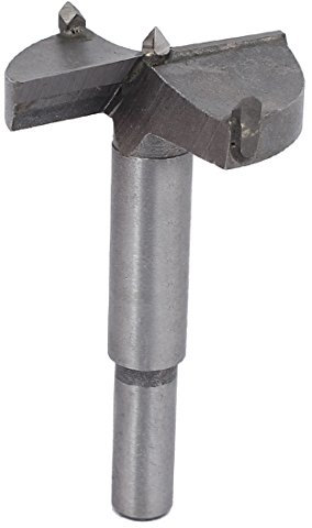 sourcing map Forstner Bohrer 45mm, Hartmetall Holzlochsäge Schneckenöffner, Holzbearbeitungsscharnier Lochbohren Bohrung Bit Schneidwerkzeug (Silber Grau)