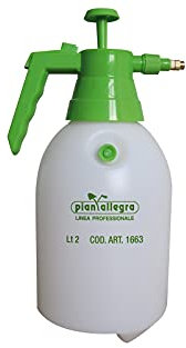 Piantallegra - Pompa a pressione con valvola di sicurezza e ugello in ottone regolabile, capienza 2 litri
