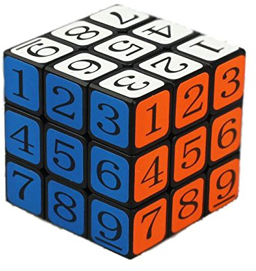 OJIN Anzahl Geschwindigkeit Cube Puzzle 3x3x3 3 Schichten glatt Bildung Digital 1-9 Cube Twist (Schwarz)