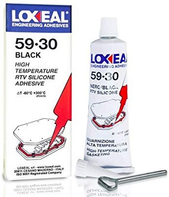LOXEAL 59-30 PASTA NERA ROSSA ALTE TEMPERATURE SIGILLANTE SILICONICO 75ml-Nero