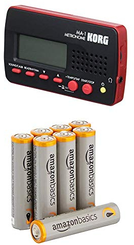 KORG MA-1, Digitales Metronom, schwarz mit Amazon Basics Batterien