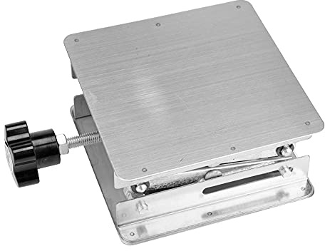 Hubtische Edelstahl Scherenheber Labor Hebeplattform Ständer Heber 100 * 100 * 160mm (Schwarzer Griff)