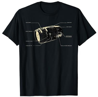 Vintage Photographer DSLR Camera Lens Anatomy Analog Film T-Shirt