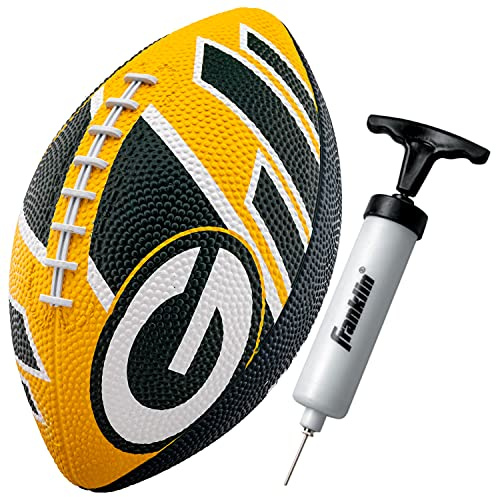 Franklin Sports NFL Green Bay Packers Football - Youth Football - Mini 8.5 Rubber Ball - Perfect for Kids - Team Logos and Colors