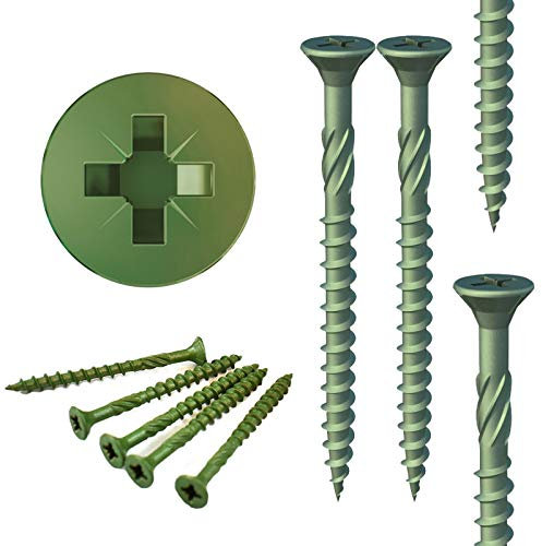 Professional Green Coated DECKING Screws Landscape Fencing Exterior 4.5mm x 50 60 70mm (50, 4.5 x 50mm)