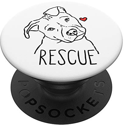 Rescue Dog, Pitbull, Rescue Mom, Adopt Don't Shop, Pittie PopSockets Grip and Stand for Phones and Tablets