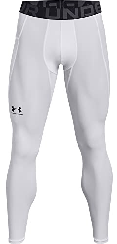 Under Armour Men's HeatGear Armour Leggings, 100 White, LGT