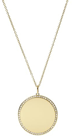 FOSSIL Women's goldfarbene Edelstahlkette mit Karabinerverschluss Runde Halskette mit Anhängern