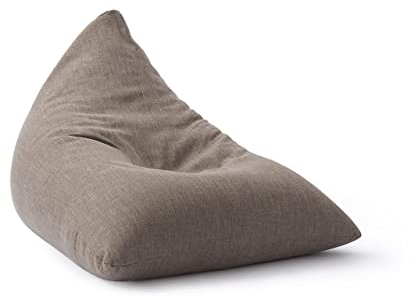 Lumaland Gaming Sitzsack & Bodenkissen | XXL Beanbag in Triangle Form | 150x100x100cm & 370l Volumen | Waschbarer & Robuster Bezug | Ideal als Sessel & Sofa verwendbar | Leichtes Sitzkissen [Hellgrau]