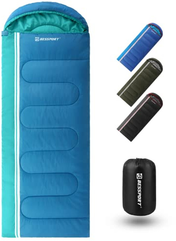 Bessport Sacco a pelo, Sacco a pelo per Adulti Zaino in Spalla, Leggero e Idrorepellente per Il Campeggio, l'escursionismo e l'outdoor in Inverno, Autunno, Primavera