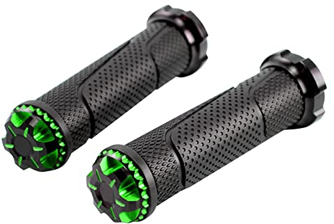 Aluminiumlegierung Motorräder Lenkergriff, Asudaro Universal Motorrad Lenkergriffe Griffe Anti-Rutsch Motorrad Roller Lenkergriffe Griff Lenker Handgriffe Ersatz für Motorrad Fahrrad,Grün
