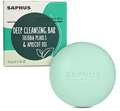 SAPHUS Face Wash Bar, Facial Cleansing Bars Balancing Face Soap Cleanser with Amino Acids & Jojoba Oil for Gentle Exfoliation for Oily Skin, Soap Free, Sulfate Free, Zero Waste