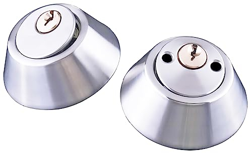 Qrity 1 PCS Single Cylinder Security Lock/Deadbolt, Bilateral Lock with 3 Keys, Deadbolt Kit, Invisible Door Lock for Front Door, Brass + Stainless Steel