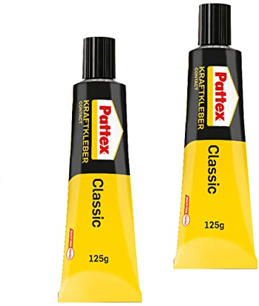 Pattex Kraftkleber Classic, 2 x 125 g Colle extrêmement Forte pour Une résistance maximale, Colle Universelle pour Une Utilisation Universelle, Colle très résistante à la Chaleur