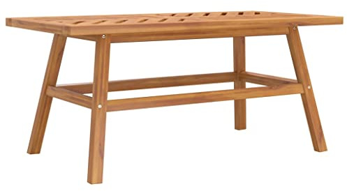 vidaXL Table Basse, Table d'Appoint avec Pieds Angulaires, Meuble de Jardin Patio Balcon Terrasse Cour Extérieur, Bois Massif d'Acacia