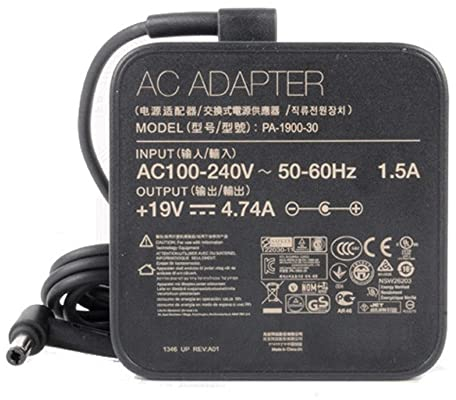 19V 4.74A 90W AC Adapter ADP-90YD B PA-1900-30 Ladegerät kompatibel für ASUS A52F A53E A53S S53U F555LA K52F K53S N550 N56 R510C K550LA K55A K55N VivoBook Laptop Netzteil