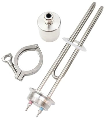 Élément Chauffant Élément Chauffant à Eau 2 Tri Pince (OD64) 220v 2,5 KW/3,5 KW SUS304, thermoplongeur électrique for Brassage (Color : Heater and Clamp, Size : 3500W)