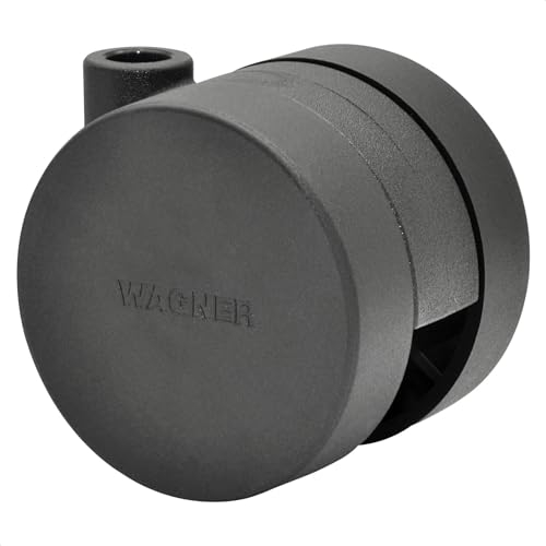 WAGNER 01142301 - Rueda doble para muebles (50 mm de diámetro, 50 mm de diámetro, 50 mm de altura, capacidad de carga de 50 kg), color negro