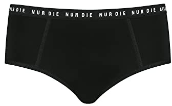 NUR DIE Periodenunterwäsche Alles Geregelt Panty Unterhose Mittelstarke Blutung Bio-Baumwolle waschbar & saugfähig Menstruationsunterwäsche - Schwarz - Größe 40-42