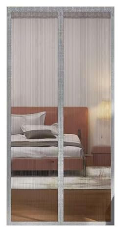 BESTORI Magnet Fliegengitter Tür Ohne Bohren Insektenschutz Fliegenvorhang Abnehmbar Einfache Montage für Balkontür Terrassentür Kellertür 85 x 210 cm, Gray