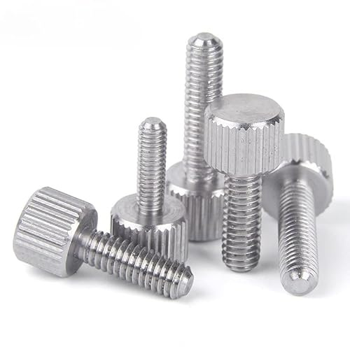 Cilky Metallschrauben 10 Stück Griffschrauben M2 304 Edelstahl Rändelschrauben Rändelschrauben Hardware Flache Rändelkopf-Handschrauben(M2*5)