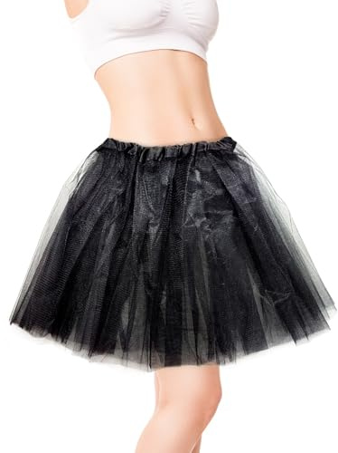 Tutu-kjolar för kvinnor, Balettdanskjolar Tutu-kjolar Mesh-kjol för tjejer Dam Dans Födelsedag Princess Dress Up Party (svart)