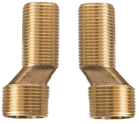 Aiyraa 2 Stück S Anschluss Adapter 1/2 Zoll auf 3/4 Zoll, 9 mm Versatz, Verstellbarer Schwenkarm Duscharmatur Adapter, Hahnverlängerung 1/2 Zoll für Wandarmaturen, Messing (135mm ~ 165mm)