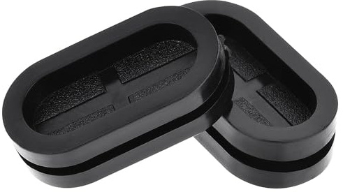 TA-VIGOR 10Pcs Oval Rubber Grommets 27 x 13mm Double Sided Hole Plugs | Black Rubber Closed Grommets, Electrical Wire Gasket for Wire Cable Protection