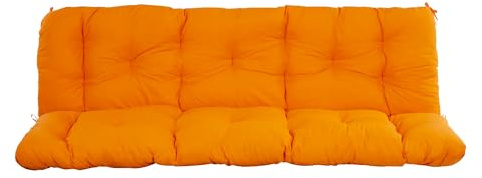 PATIO Hollywoodschaukel Auflage orange 180x50 Frigiliana Bankauflage groß für Sitzfläche Rückenlehne einteilig mit Schnüren