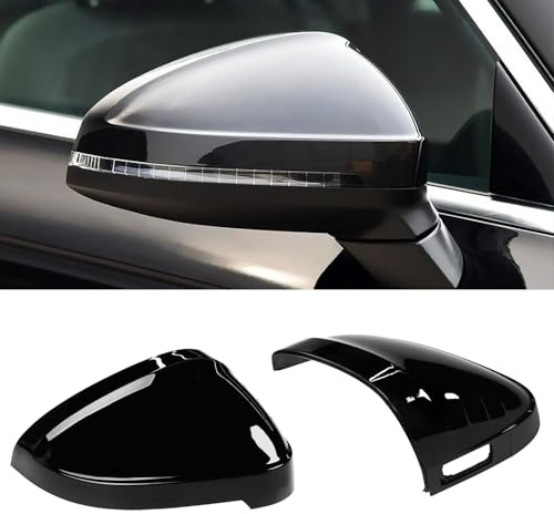 TTCR-II 2PCS Kompatibel mit Auto Spiegelkappen Audi A4 A5 S4 RS4 B9 S5 RS5 | Links+Rechts Rückspiegel Abdeckung für A4 A5 S4 RS4 B9 S5 RS5 2017-2023 Seitenspiegel mit Side Assist (Schwarz）