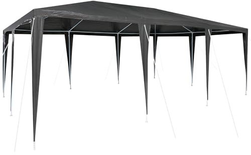 vidaXL Tienda para Fiestas Antracita 6 x 4 m | Espaciosa, toldo Resistente, aguanta Rayos UV y Agua, Ideal para reuniones Grandes, Cabe hasta 15 Personas, fácil de armar, Sombra para Eventos, jardín