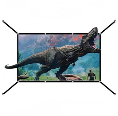 XHYdamile 100 Inch Portable Projector Screen, 16:9 Double Sided Washable Outdoor Movies Screens for Camping Party, Home Theater,Office(With 4-Sided Pull Wires)