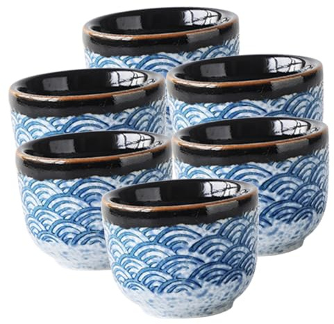 Alipis 6piezas Tazas De Té Japonés Tazas Pequeñas De Cerámica Transparente Vajilla Multifunción Hogar Oficina Práctica