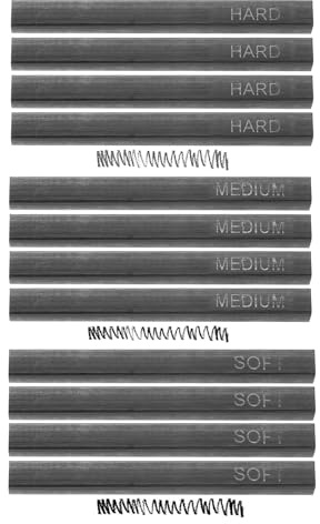 sourcing map Compressed Charcoal Sticks, Soft/Medium/Hard Grade Square Vine Charcoal Sticks Set Art Supplies for Painting Drawing Sketching Shading Artists Beginners(Pack of 12)