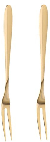 VILLCASE Forchette Da Frutta in Acciaio Inossidabile Placcatura in Titanio, Mini Forchette Da Dessert Per Cucina e Picnic, Set Da 2 Pezzi Resistenti e Sicure Per Uso Quotidiano