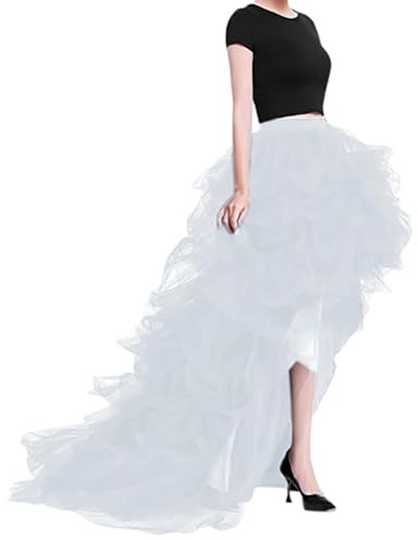 Generico Gonna in Tulle Donna Lunga Tutu Semplice Abbigliamento Dance Elegante Gonne Carnevale Gonnellino A Strati Moderna Danza Classica Costume Adulto Sottogonna di