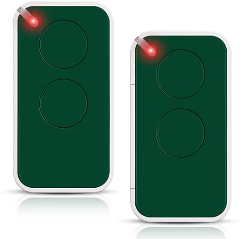 Era Inti Telecomando Cancello Universale 433.92MHz - 2 Canali, Compatibile Apricancello e Garage, Facile da Programmare, Design Compatto - 2 Pezzi Verde