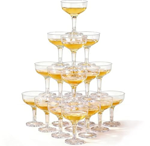 20 Pack Acrylic Cocktail Glasses, Reuse Martini Glasses, Tall Mini Martini Glasses Perfect for Fall Halloween Party Birthday Wedding and All Events
