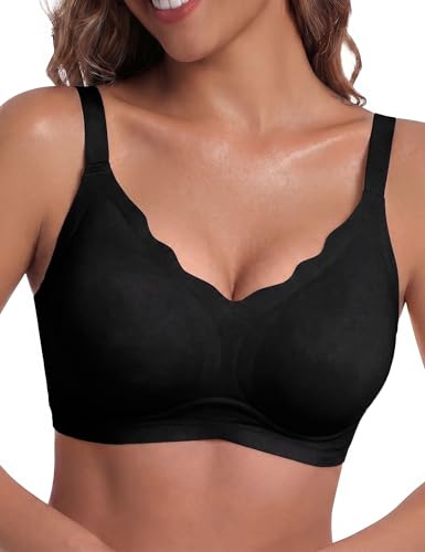 Bresdk Sujetador Tallas Grandes Mujer Reductor Ondas sin Aros Sujecion Fuerte 3XL