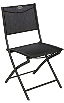 Hespéride - Lot de 4 Chaises de Jardin Pliantes Modula Anthracite - Acier Traité Epoxy Texaline - Dim 46 x 52 x 87 cm - Meuble d'Extérieur Pliable