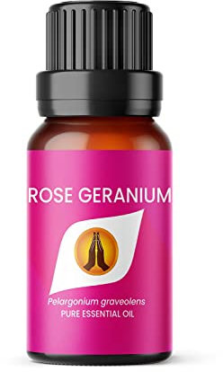 Rose Geranium Essential Oil, 10ml | Floral Essential Oils Fragrance for Diffuser for Home, Candle Making, Wax Melts, Cleaning, humidifier | Pure, Natural, Vegan, Made in UK