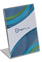 ogoPLUS 10 Stück L-Aufsteller 5 x 9 cm Hochformat / Acryl Tischaufsteller, Flyer Ständer, Menükartenhalter, Infoschild, Werbeträger, Acrylglas Preisschild, Aufsteller Werbung