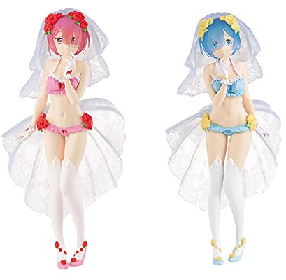 Banpresto Re:Zero Starting Life in Another World Lot de 2 figurines EXQ Assort spécial Ram & Rem