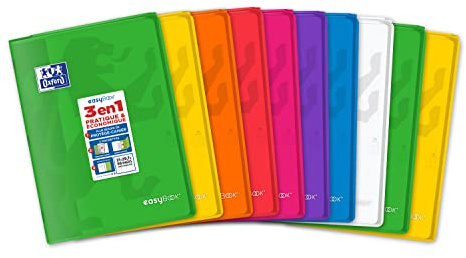 Oxford EasyBook 10 Hefte, A4, 21 x 29, 7 cm, 96 Seiten, kariert, 90 g, verschiedene Farben