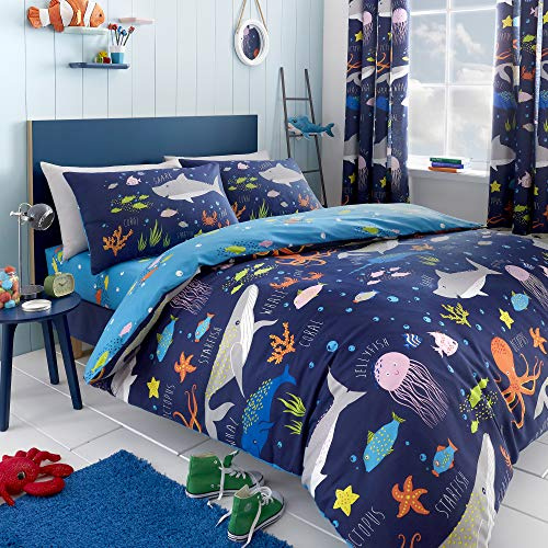 Bedlam Sea Life-Bettwäsche-Set, leuchtet im Dunkeln, Mehrfarbig, Einzelbett