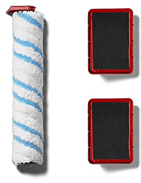 Vileda JetClean 3in1 Bodenreiniger Zubehörset, Weiß Rot, Normal | Inklusive 2x Doppelfilter | 1x Mikrofaserrolle | Rolle aus 75% Polyester und 25% Polyamid | Weiß Rot