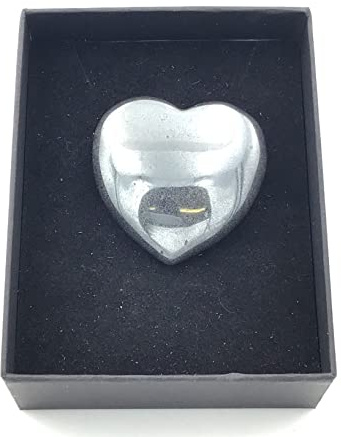 Steinfixx® - Grosses Edelstein Herz in Geschenkbox Danke I Heilstein I Glücksstein I Chakra-Stein I Taschenstein | Massagestein | Geschenk für die Liebsten (Hämatit)
