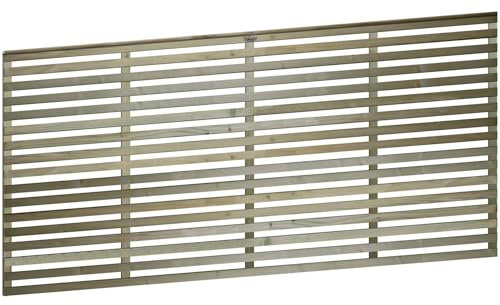 Premier Vogue 6x3ft (W: 6ft x H: 3ft) Contemporary Horizontal Slatted Capped Trellis Venetian Style Garden Panel Fence Topper/Wall Art/Pergola/Divider Width 1828mm x Height: 896mm